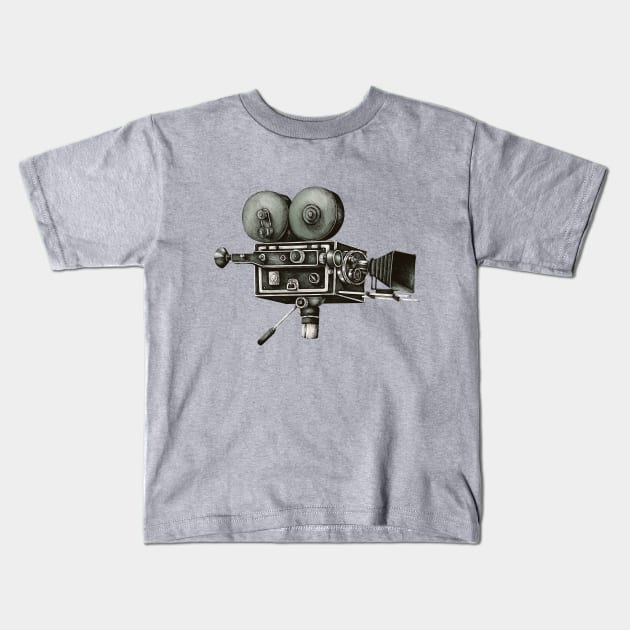 video camera Kids T-Shirt by Brook_Bramble